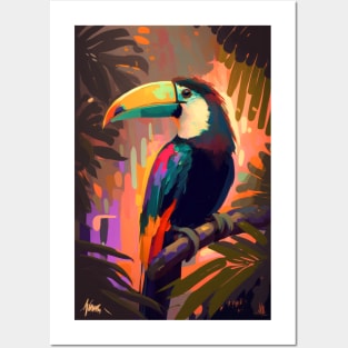 Toucan Animal Portrait Painting Wildlife Outdoors Adventure Posters and Art